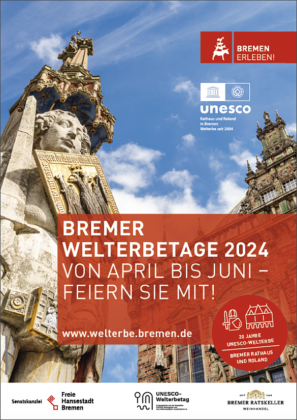 Plakat: 20 Jahre UNESCO-Welterbe Rathaus und Roland